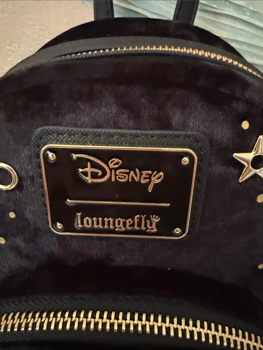 Loungefly Tinker Bell, Pixie Dust  Blk Velvet Mini Backpack New!